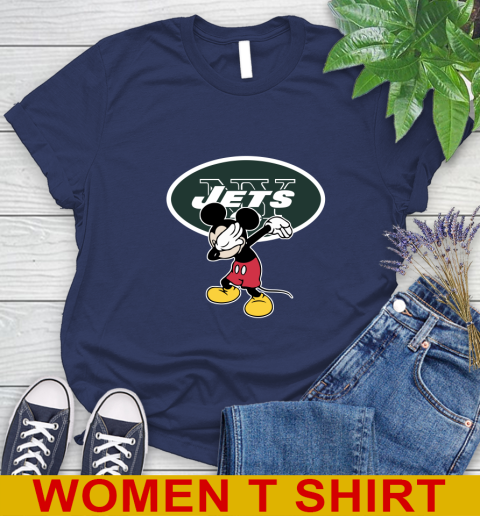 New York Jets NFL Football Dabbing Mickey Disney Sports Women's T-Shirt 12
