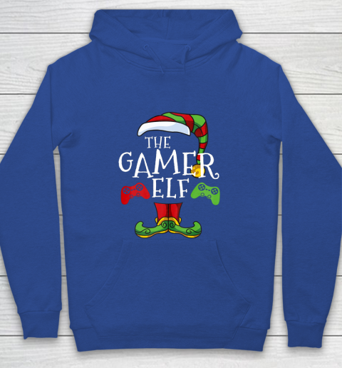Gamer Elf Family Matching Christmas Funny Gaming Pajama Youth Hoodie 6