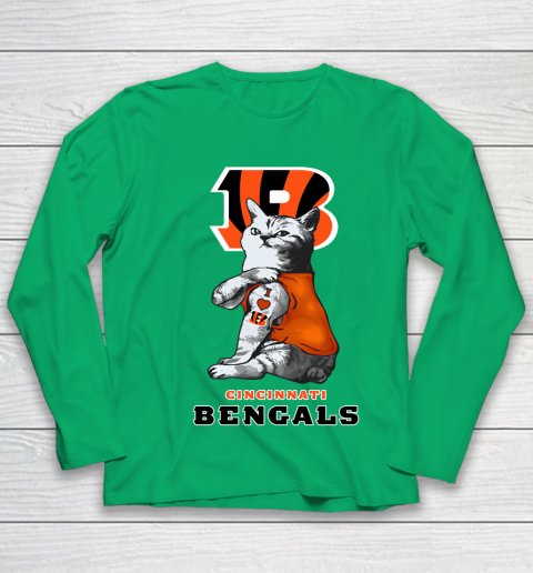 NFL Football My Cat Loves Cincinnati Bengals Youth Long Sleeve 4