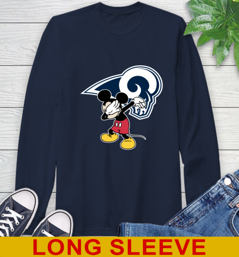 Los Angeles Rams NFL Football Dabbing Mickey Disney Sports Long Sleeve T-Shirt 4