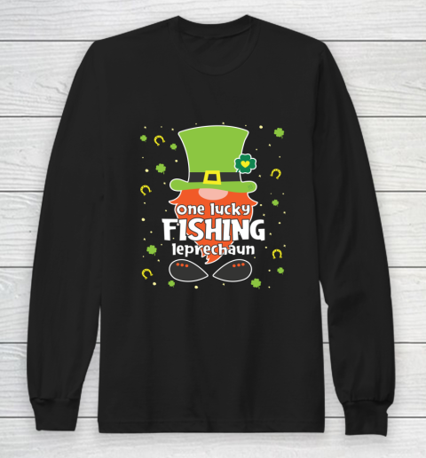 Fishing Funny St Patricks Day Gnome Matching Long Sleeve T-Shirt