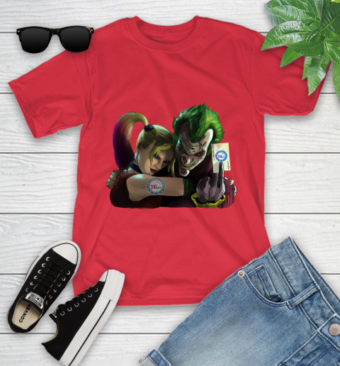 Philadelphia 76ers NBA Basketball Joker Harley Quinn Suicide Squad Youth T-Shirt - Image 11