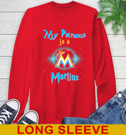 MLB Baseball Harry Potter My Patronus Is A Miami Marlins Long Sleeve T-Shirt 12