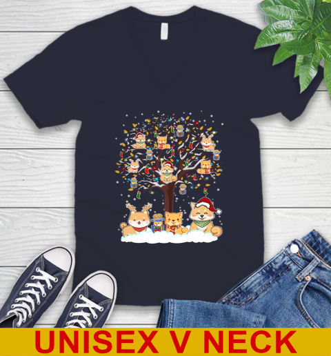 Shiba inu dog pet lover light christmas tree shirt 48