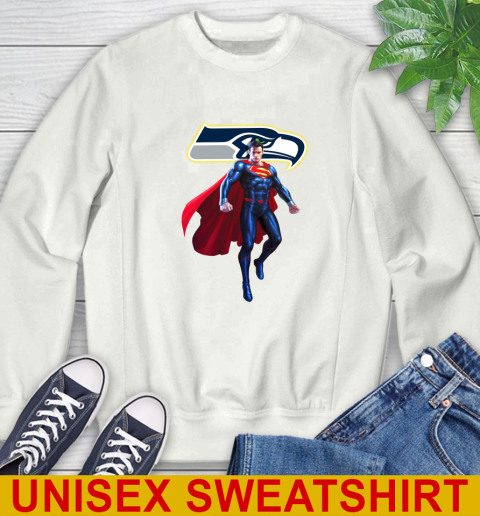 NFL Superman DC Sports Football Seattle Seahawks Sweatshirt