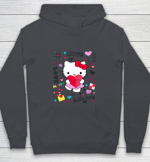 Hello Kitty Love Notes Valentine Tee Youth Hoodie 5