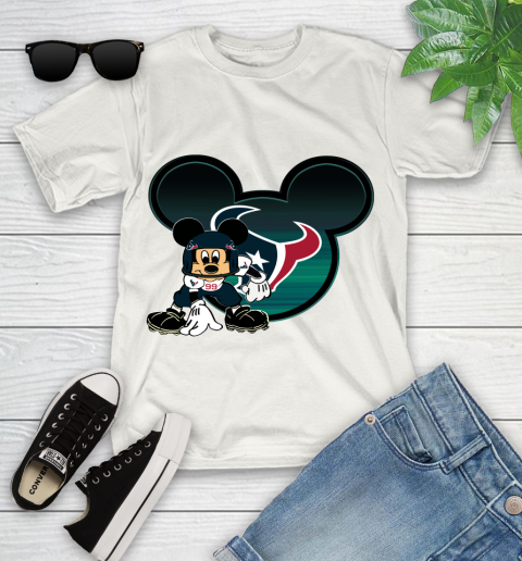 NFL Houston Texans Mickey Mouse Disney Football T Shirt Youth T-Shirt