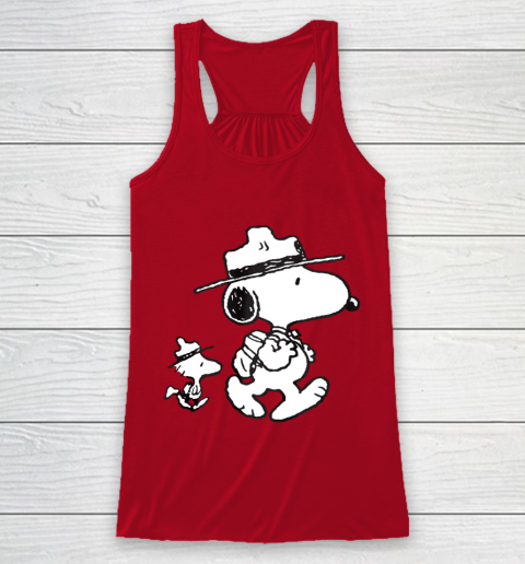 Funny Snoopy Woodstock Camping Racerback Tank 4