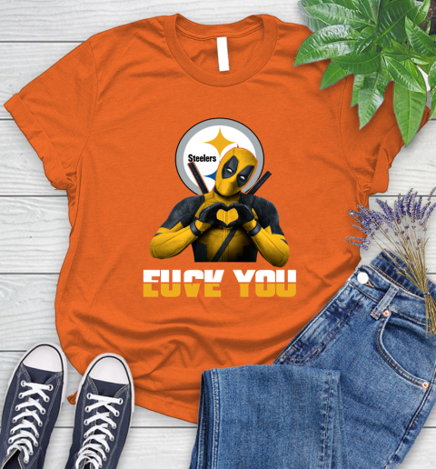 NHL Pittsburgh Steelers Deadpool Love You Fuck You Football Sports Women's T-Shirt 3