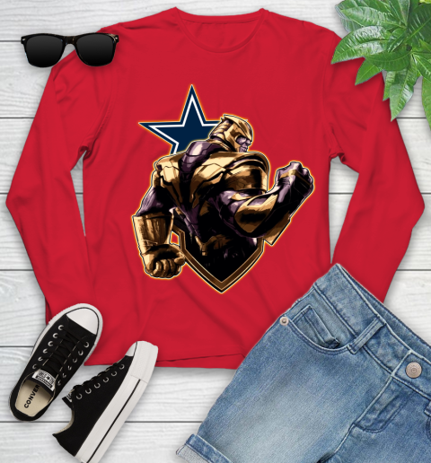 NFL Thanos Avengers Endgame Football Sports Dallas Cowboys Youth Long Sleeve 11