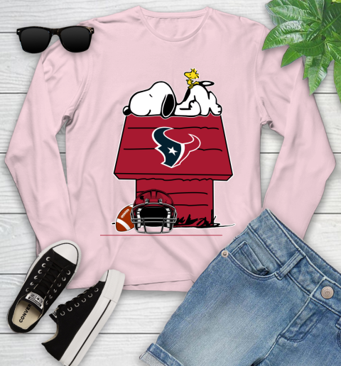 Houston Texans NFL Football Snoopy Woodstock The Peanuts Movie Youth Long Sleeve 10