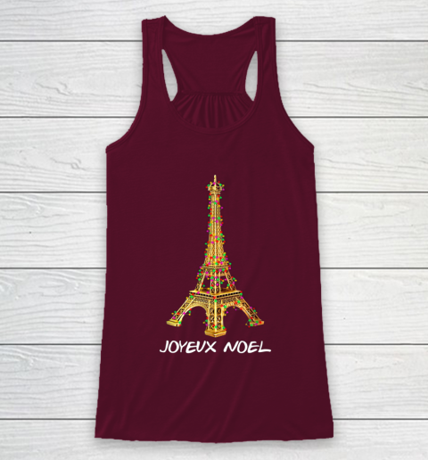 Joyeux Noel French Merry Christmas Eiffel Tower Racerback Tank 2