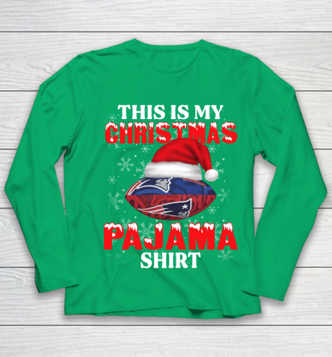 New England Patriots This Is My Christmas Pajama Shirt NFL Youth Long Sleeve 4