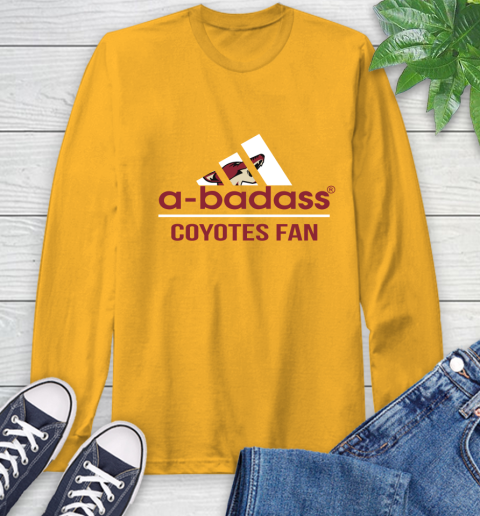 NHL A Badass Arizona Coyotes Fan Adidas Hockey Sports Long Sleeve T-Shirt 2