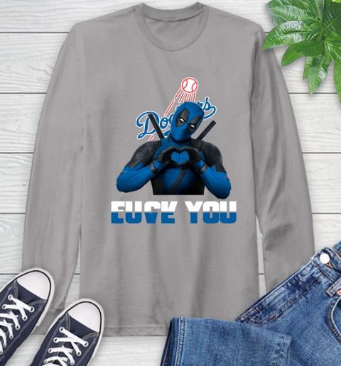 MLB Los Angeles Dodgers Deadpool Love You Fuck You Baseball Sports Long Sleeve T-Shirt 6
