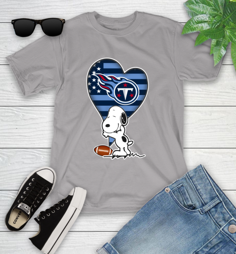 Tennessee Titans NFL Football The Peanuts Movie Adorable Snoopy Youth T-Shirt 4