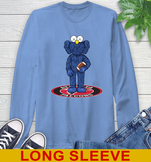 NFL Football Atlanta Falcons Kaws Bff Blue Figure Shirt Long Sleeve T-Shirt 11