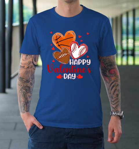 Happy Valentines Day Basketball Baseball Football T Shirt Tee