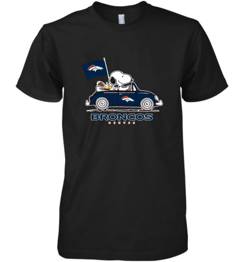 Snoopy And Woodstock Ride The Denver Broncos Car NFL Premium Men's T-Shirt