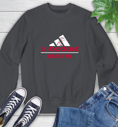 MLB A Badass Cincinnati Reds Fan Adidas Baseball Sports Sweatshirt 6
