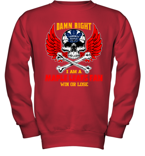 NHL Damn Right I Am A Tampa Bay Lightning Win Or Lose Skull Hockey Sports I0FYpTxoC73 youth sweatshirt 47 95 151514 front red