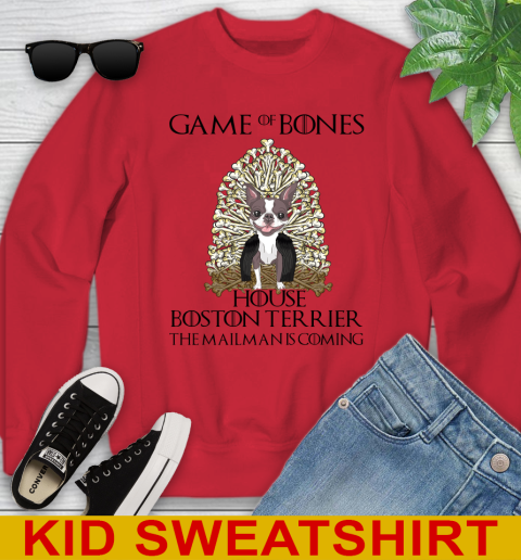 Game of bones house boston terrier dog the mailman is coming tshirt 101