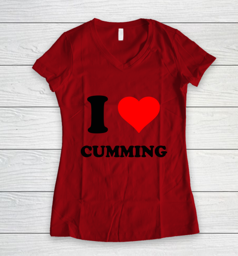 I Heart Cumming  I Love Cumming Women's V-Neck T-Shirt 4
