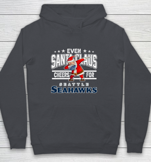 Seattle Seahawks Even Santa Claus Cheers For Christmas NFL Youth Hoodie - Image 6