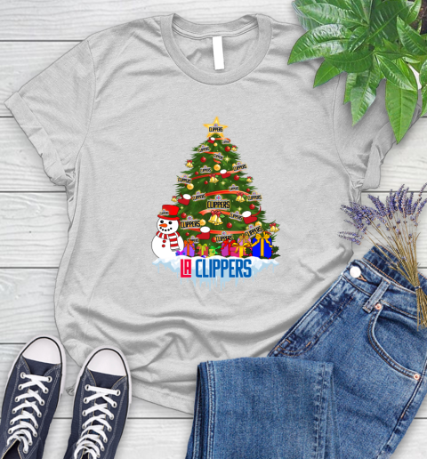 LA Clippers Merry Christmas NBA Basketball Sports Women's T-Shirt