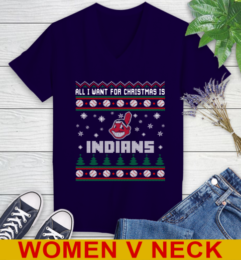 MLB All I Want For Christmas Is Cleveland Indians Baseball Sports 75