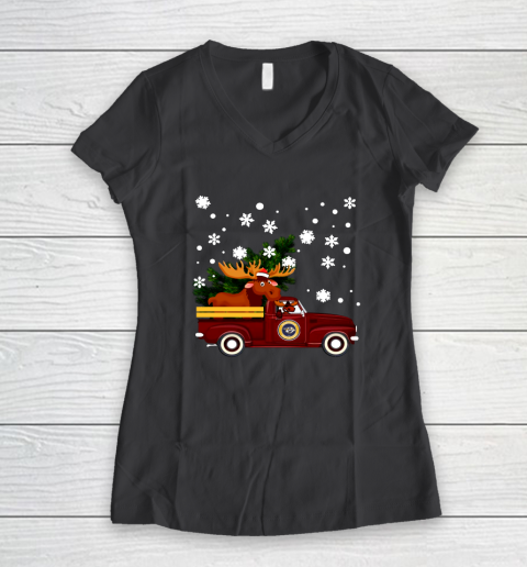 Nashville Predators Bring Christmas Home NHL Women's V-Neck T-Shirt 6