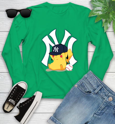MLB Pikachu Baseball Sports New York Yankees Youth Long Sleeve 6