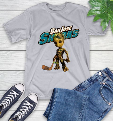 San Jose Sharks NHL Hockey Groot Marvel Guardians Of The Galaxy T-Shirt 6
