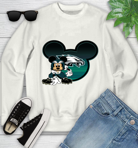 NFL Philadelphia Eagles Mickey Mouse Disney Football T Shirt Youth Sweatshirt