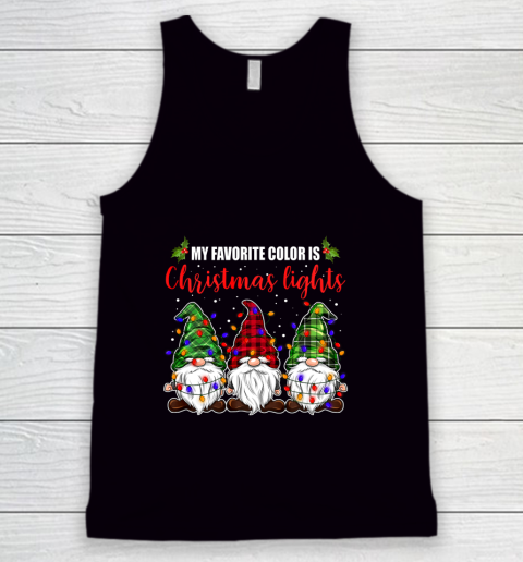 My Favorite Color Is Christmas Light Gnome Merry Christmas Tank Top
