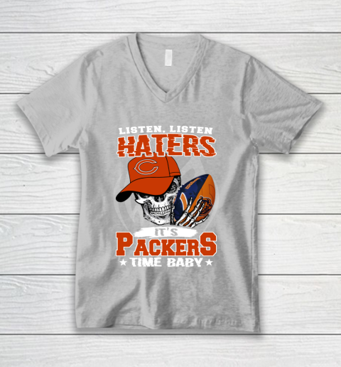 Listen Haters It is BEARS Time Baby NFL V-Neck T-Shirt 3