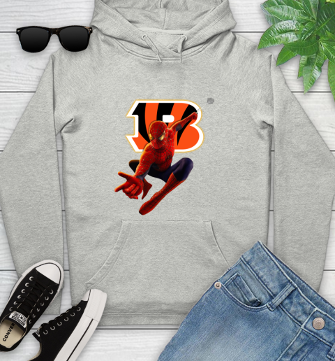 NFL Spider Man Avengers Endgame Football Cincinnati Bengals Youth Hoodie