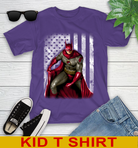 Portland Trail Blazers NBA Basketball Batman DC American Flag Shirt Youth T-Shirt 3