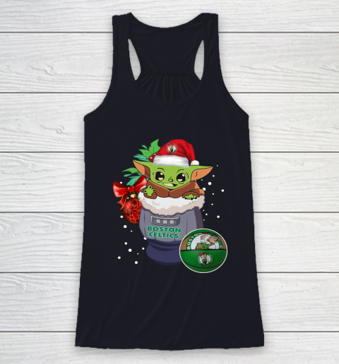 Boston Celtics Christmas Baby Yoda Star Wars Funny Happy NBA Racerback Tank 8