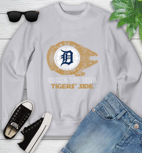 MLB Come To The Detroit Tigers Side Star Wars Baseball Sports Youth Sweatshirt 3