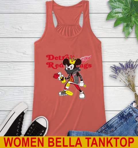Detroit Red Wings NHL Hockey Mickey Peace Sign Sports Racerback Tank 4