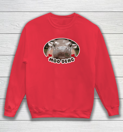 Moo Deng Bouncy Pig in Thai Picture The Cute Baby Hippo Sweatshirt 6