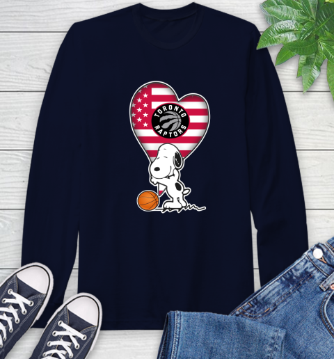 Toronto Raptors NBA Basketball The Peanuts Movie Adorable Snoopy Long Sleeve T-Shirt 4