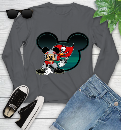 NFL Tampa Bay Buccaneers Mickey Mouse Disney Football T Shirt Youth Long Sleeve 8