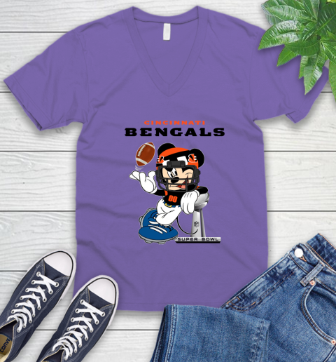 NFL Cincinnati Bengals Mickey Mouse Disney Super Bowl Football T Shirt V-Neck T-Shirt 10
