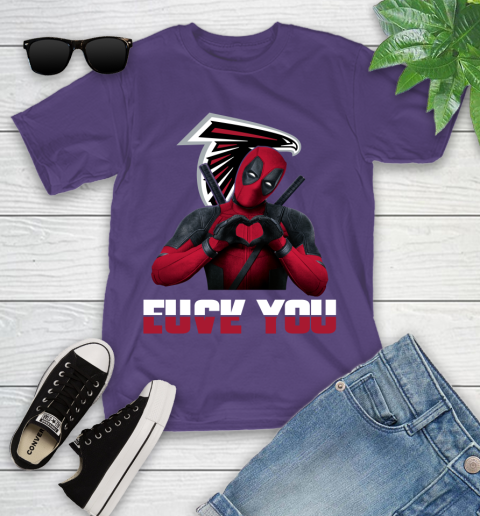 NHL Atlanta Falcons Deadpool Love You Fuck You Football Sports Youth T-Shirt 3