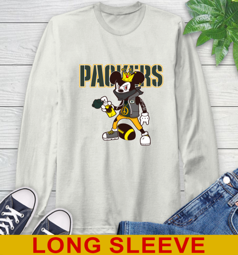 Green Bay Packers NFL Football Mickey Peace Sign Sports Long Sleeve T-Shirt 12