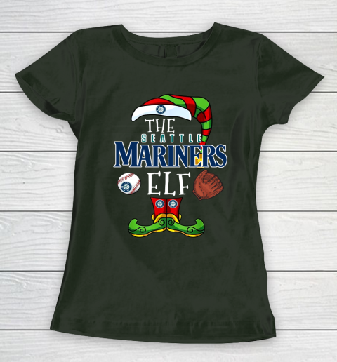 Seattle Mariners Christmas ELF Funny MLB Women's T-Shirt 4