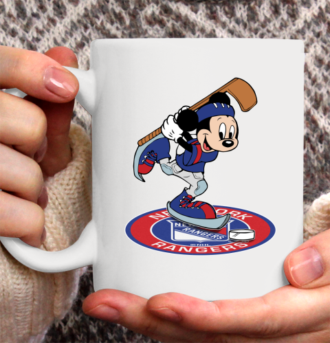 NHL Hockey New York Rangers Cheerful Mickey Disney Shirt Ceramic Mug 11oz 2