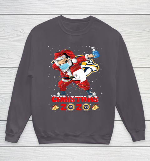 Nashville Predators Funny Santa Claus Dabbing Christmas 2020 NHL Youth Sweatshirt 5